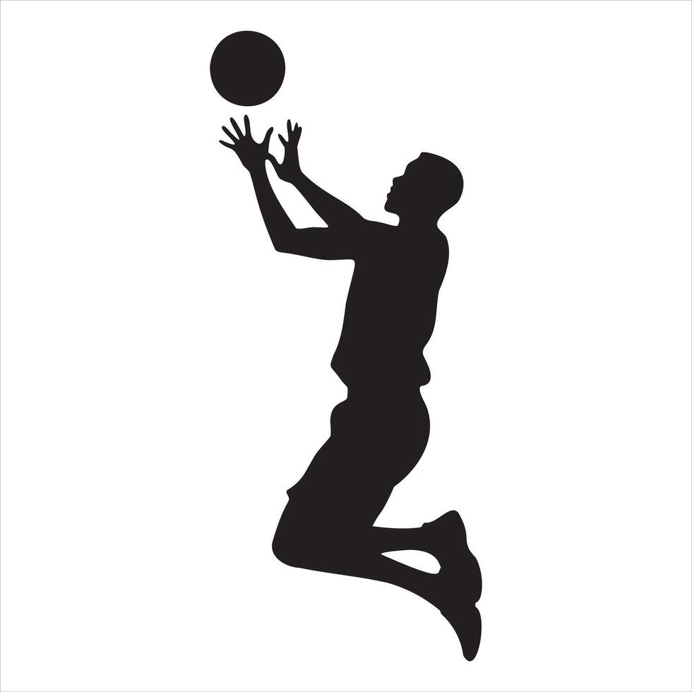 Basketball player silhouette on white background vector