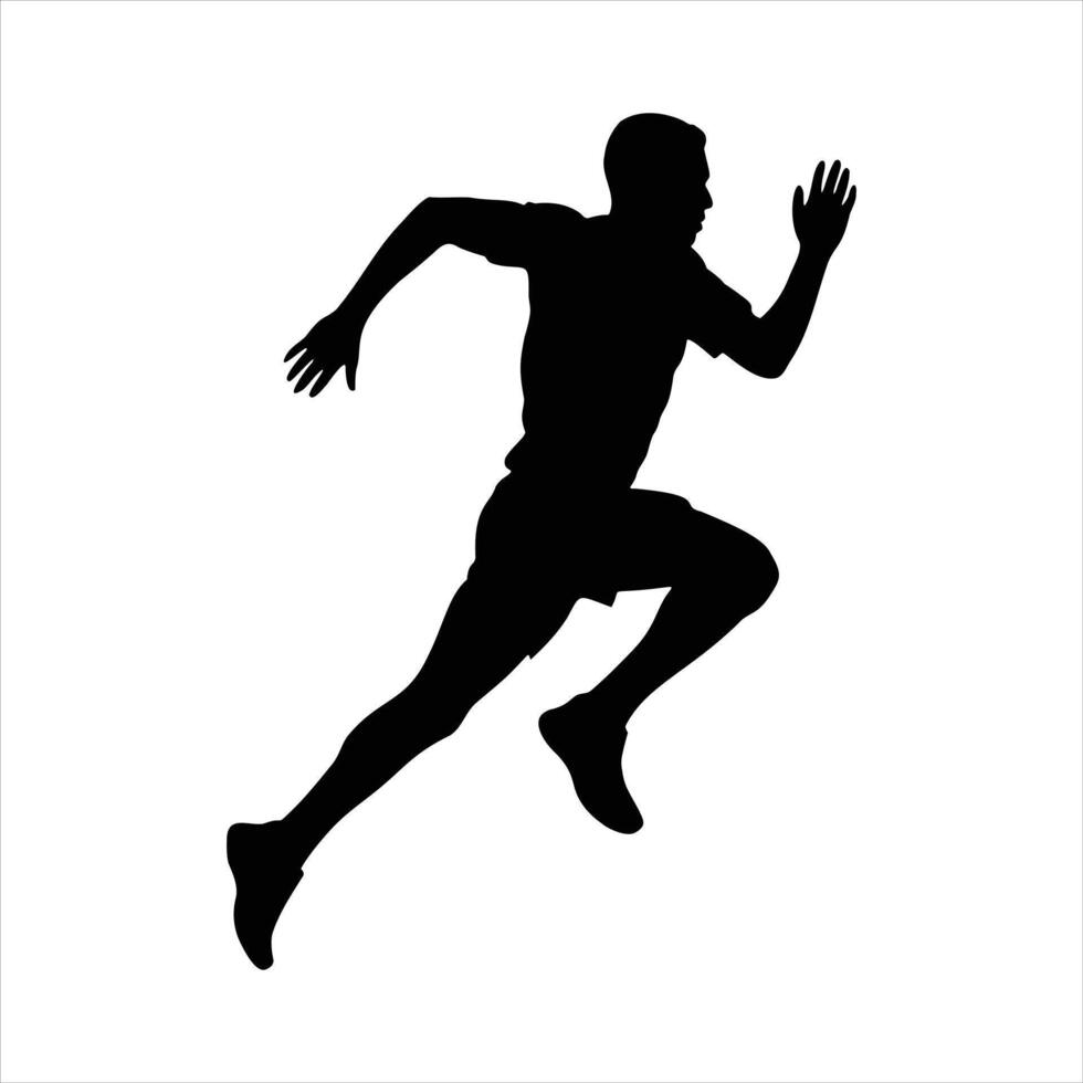 Silhouette of a man running vector