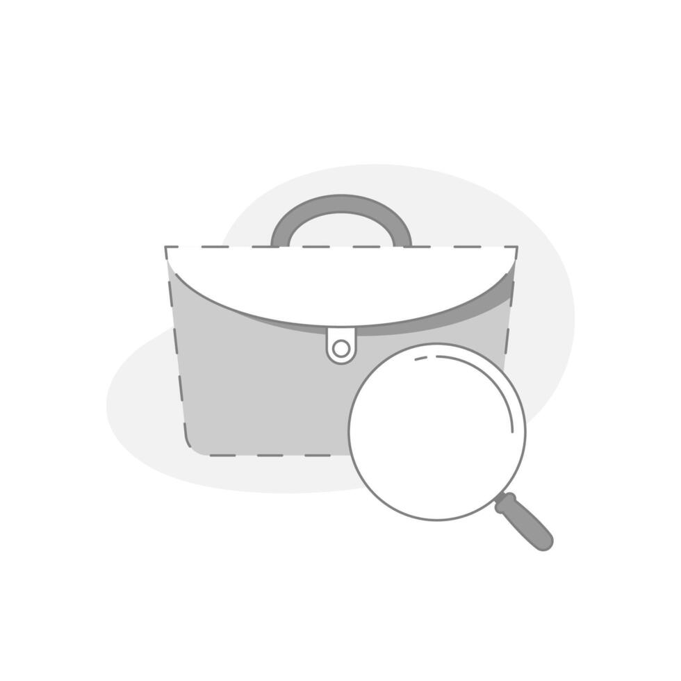 No Available, Job Not Found concept illustration with Magnifying Glass and Briefcase. for website page empty state ui vector