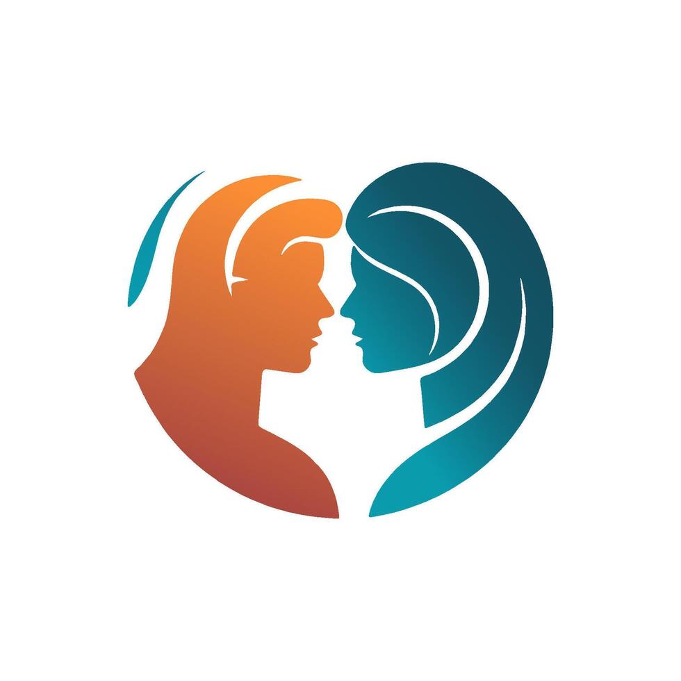 Couple in love logo design. Couple in love icon. vector