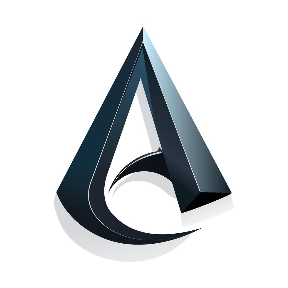 3d Letter A.. Icon. logo template. Simple flat geometric graphic logotype element of minimal shape. vector