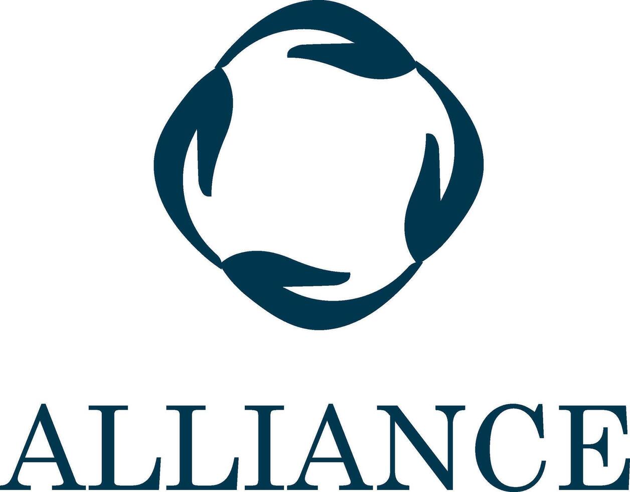 Group of hands showing alliance vector