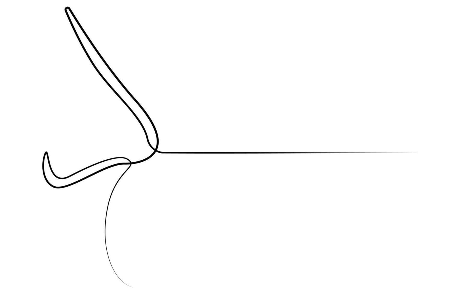 nose one line art drawing vector