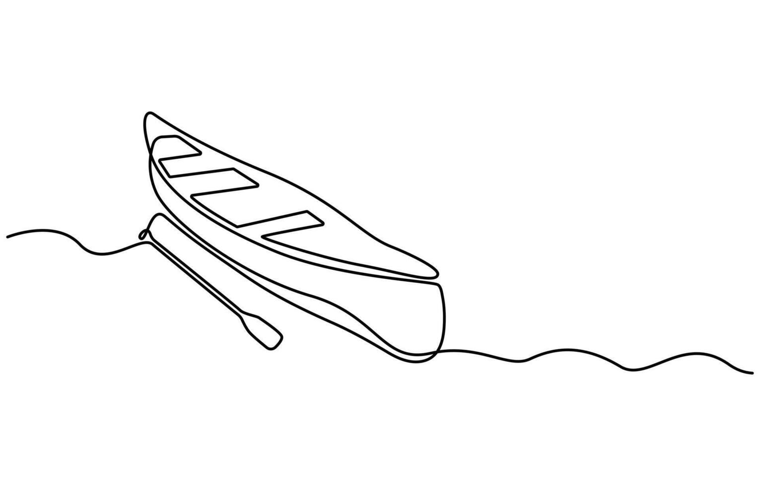 One single continuous line drawing boat vector