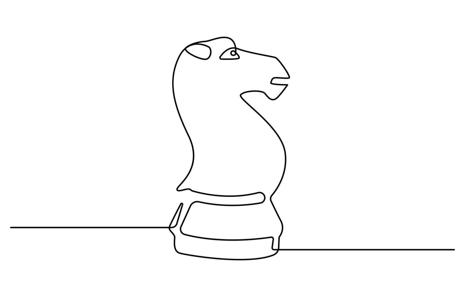Hand Drawn one line Knight Icon with editable stroke vector