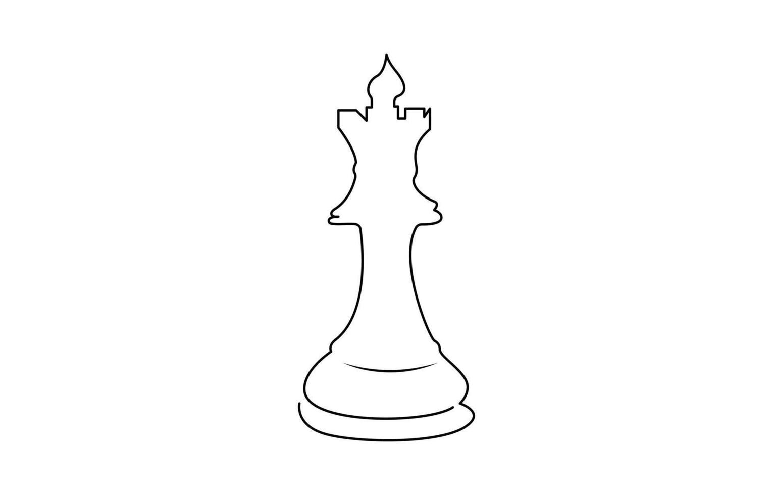 Continuous Line Drawing of Chess Icon vector