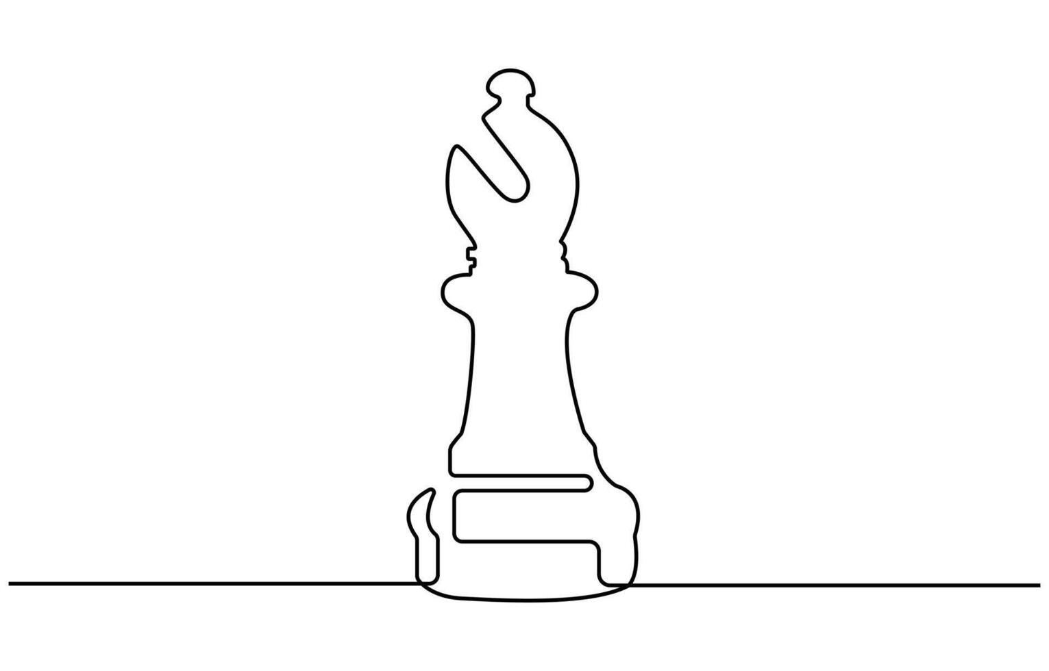 Continuous one line drawing of chess rook vector