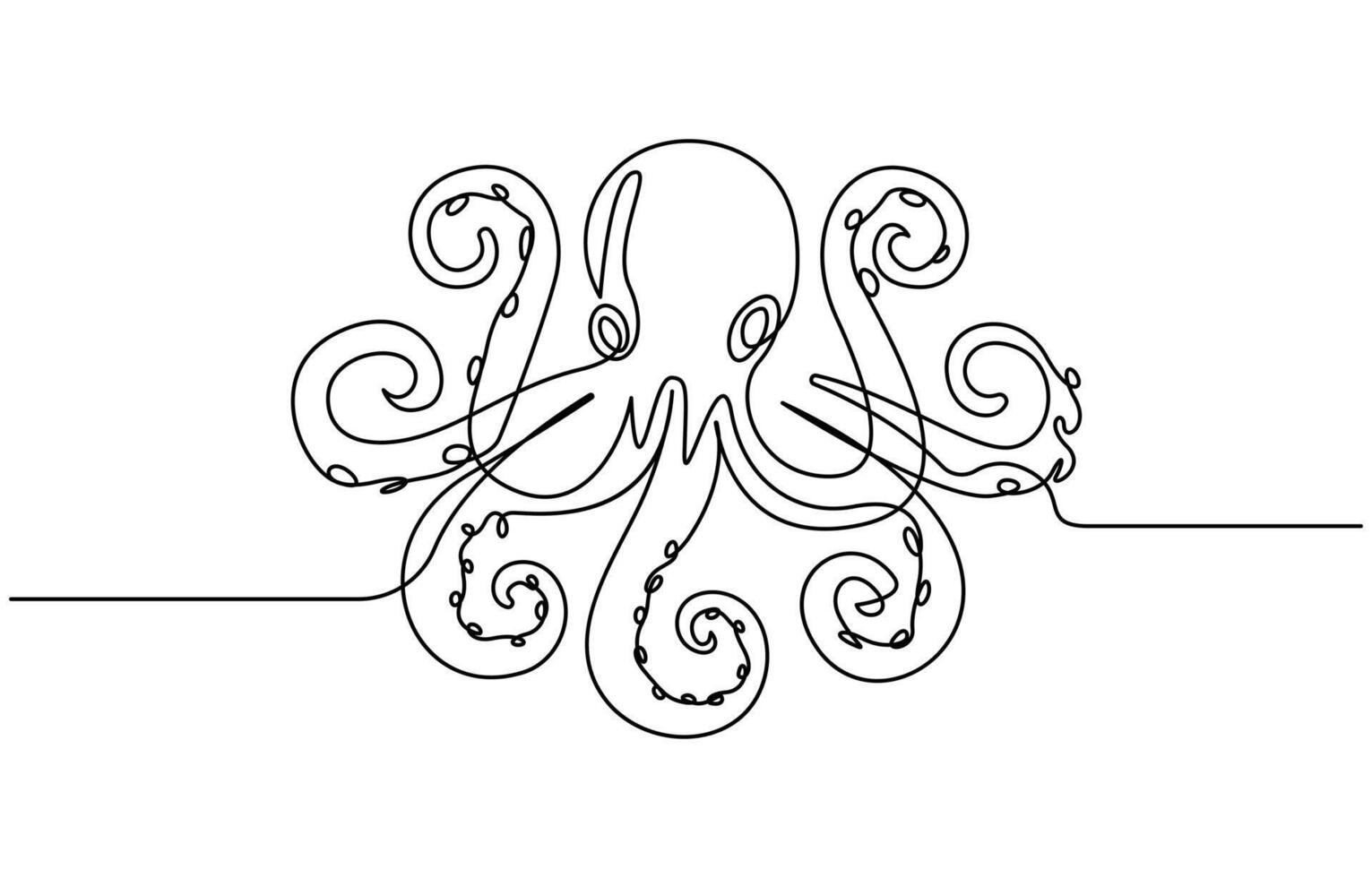 octopus Continuous line drawing vector