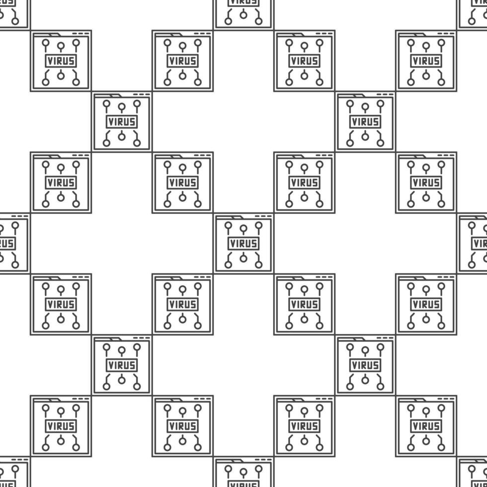 Web Browser with Virus outline seamless pattern vector