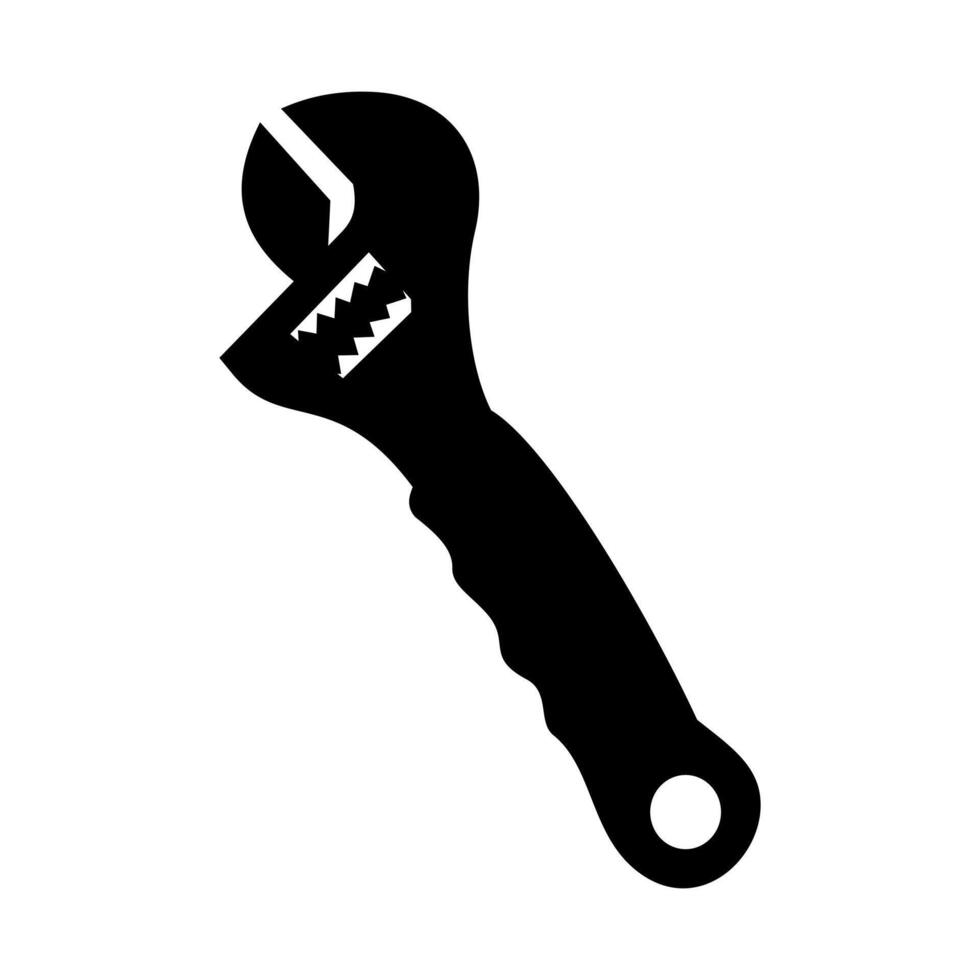 worker tools wrench silhouette vector