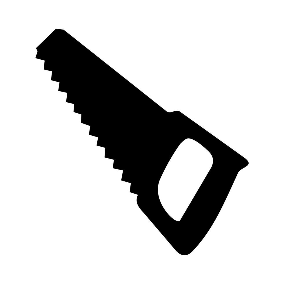 worker equipment saw silhouette vector