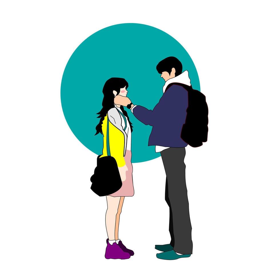 couple of high school teen vector