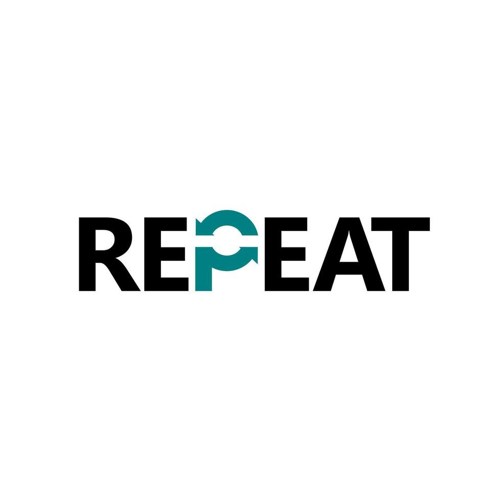 repeat logo isolated in white vector