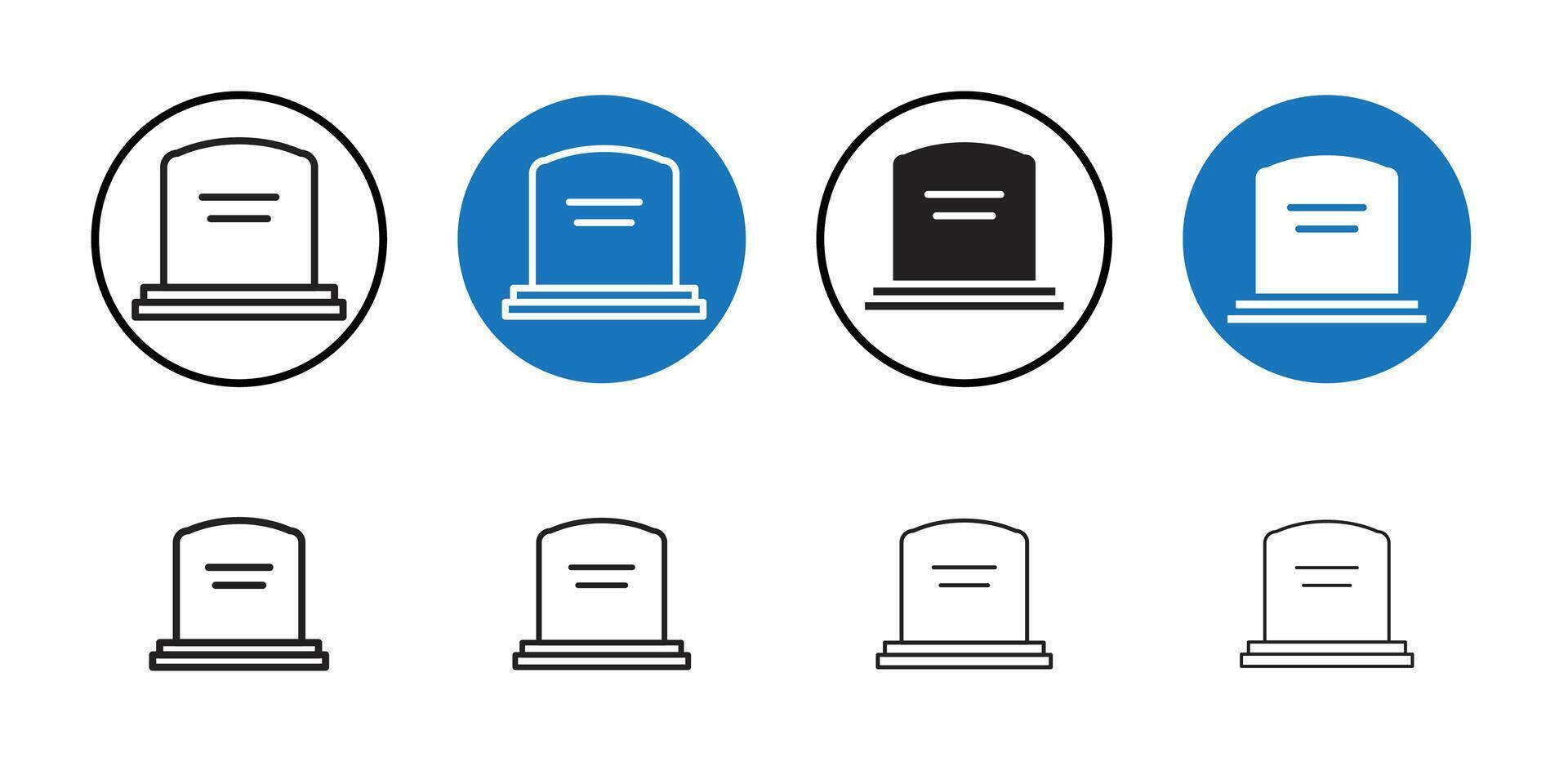 Tombstone icon Thin line art collection vector