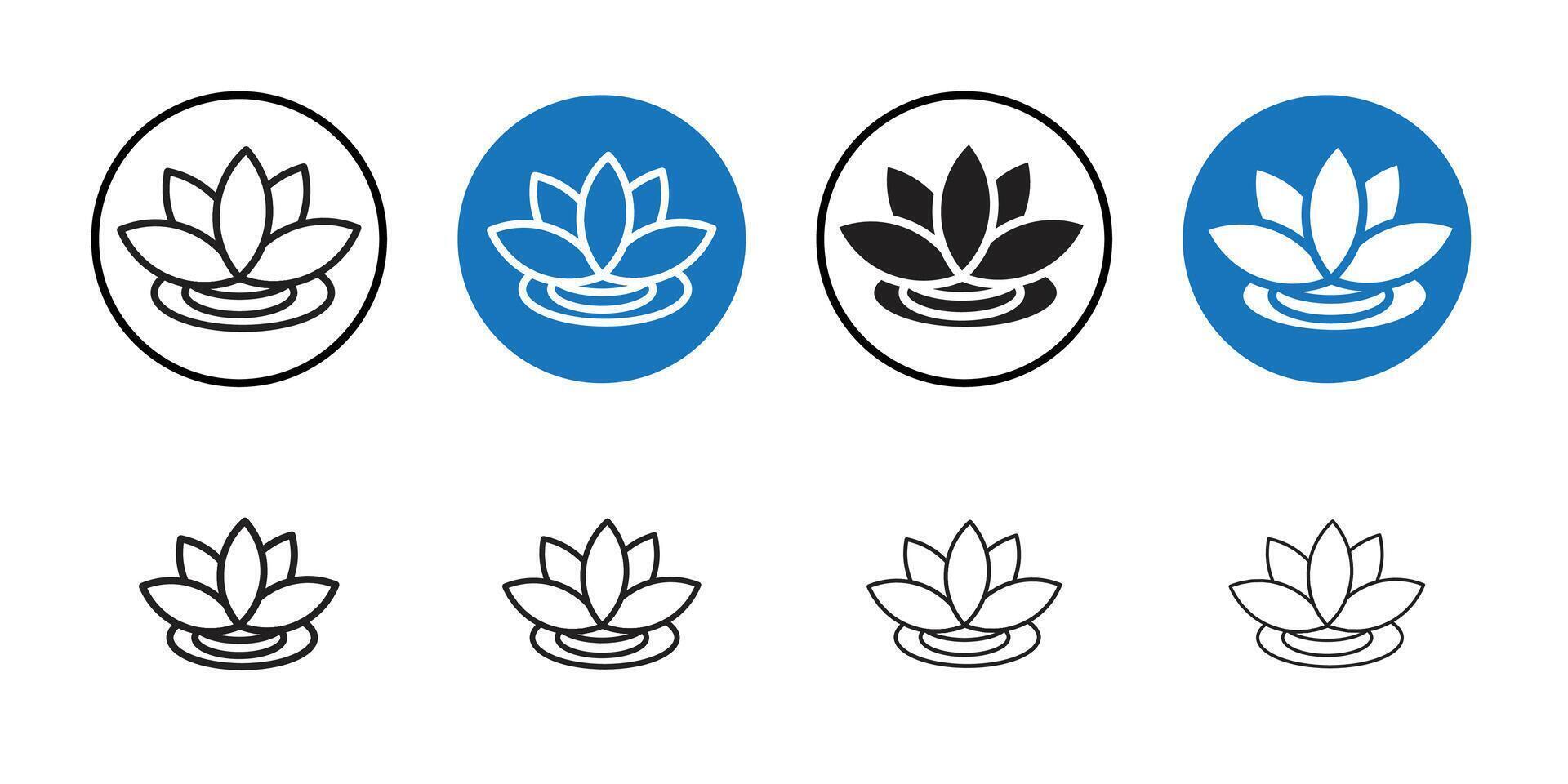 Water lily icon Thin line art collection vector