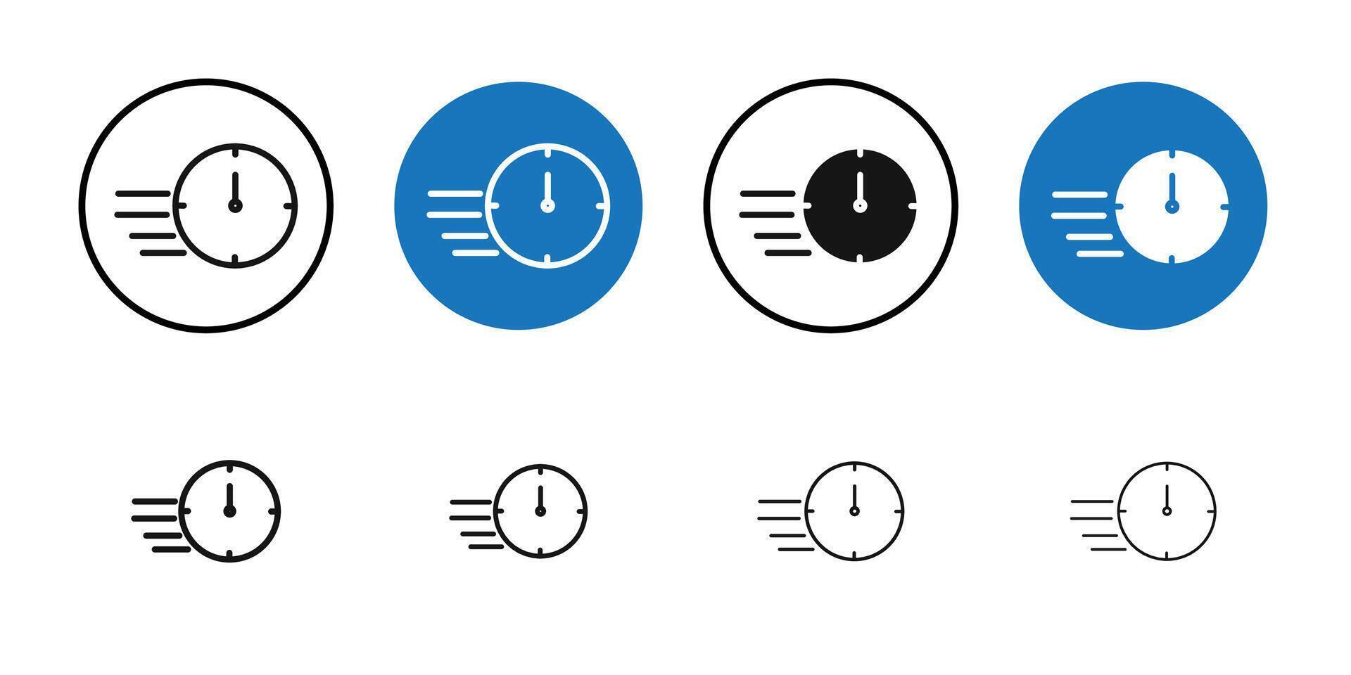 Time fast icon Thin line art collection vector