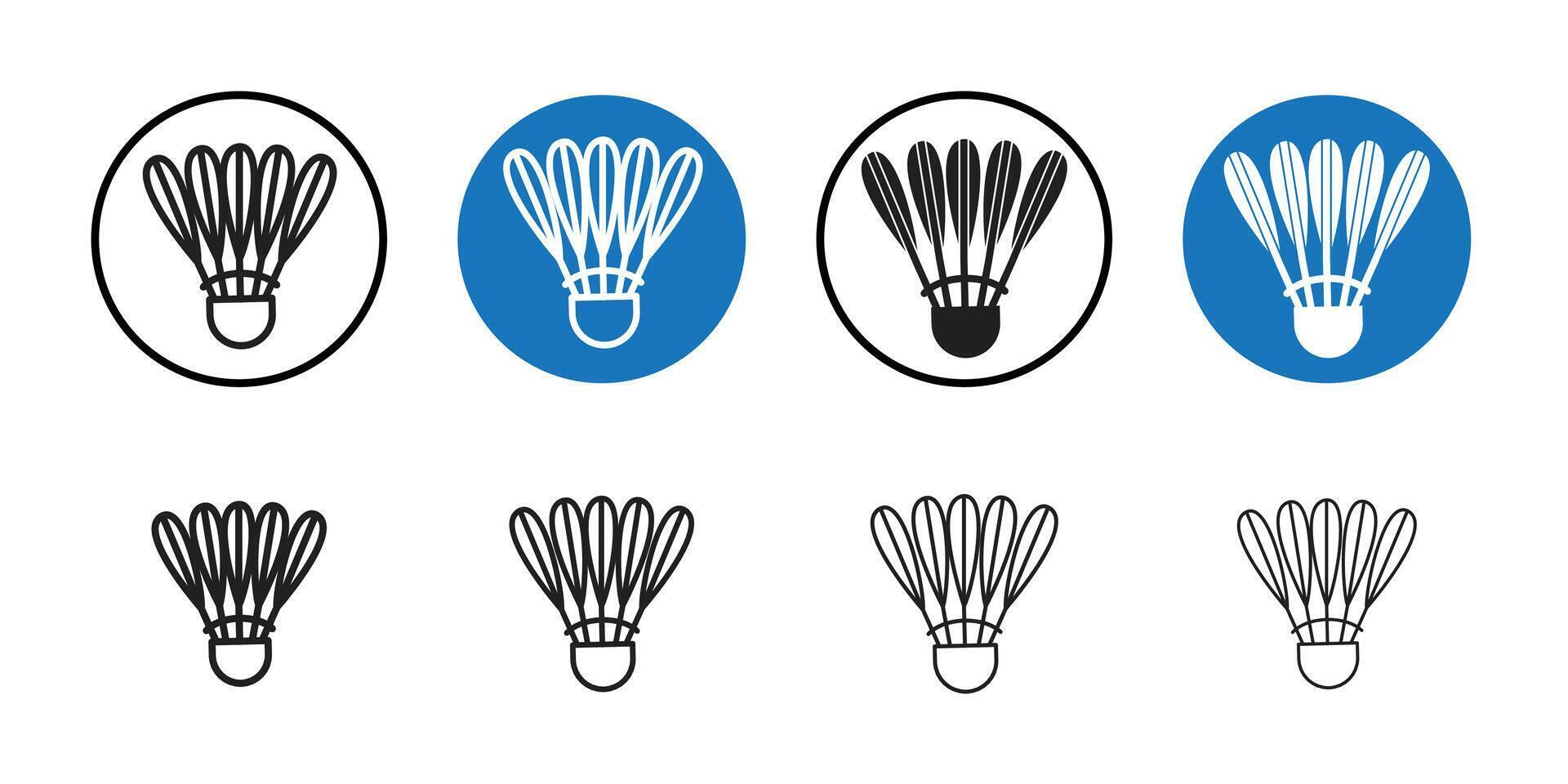 Shuttlecock icon Thin line art collection vector