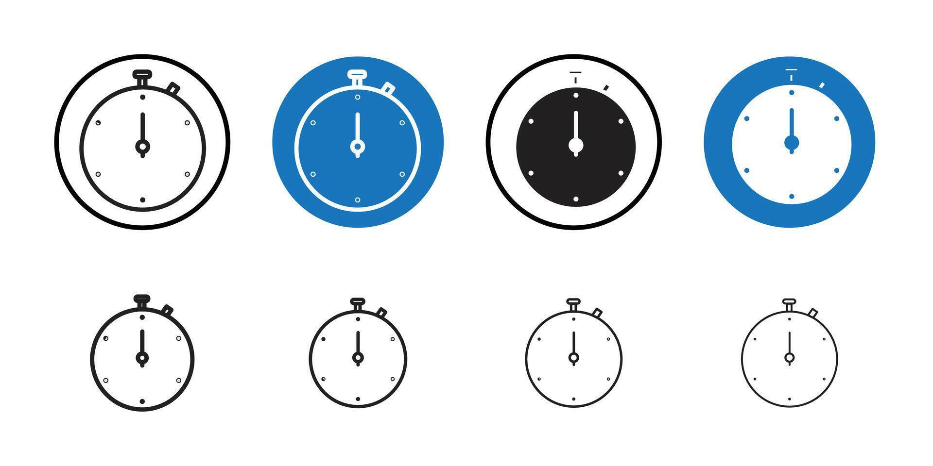 Stop watch icon Thin line art collection vector