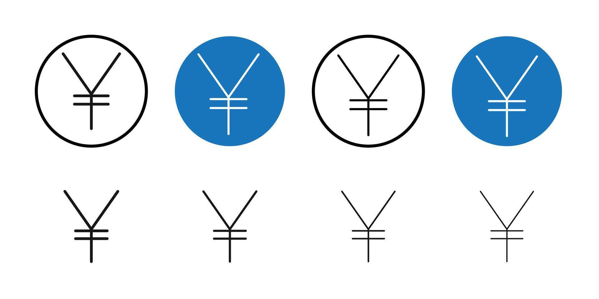 Yen Icon Thin line art collection vector