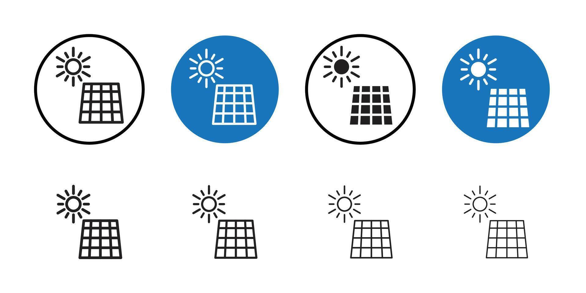 Solar energy icon Thin line art collection vector