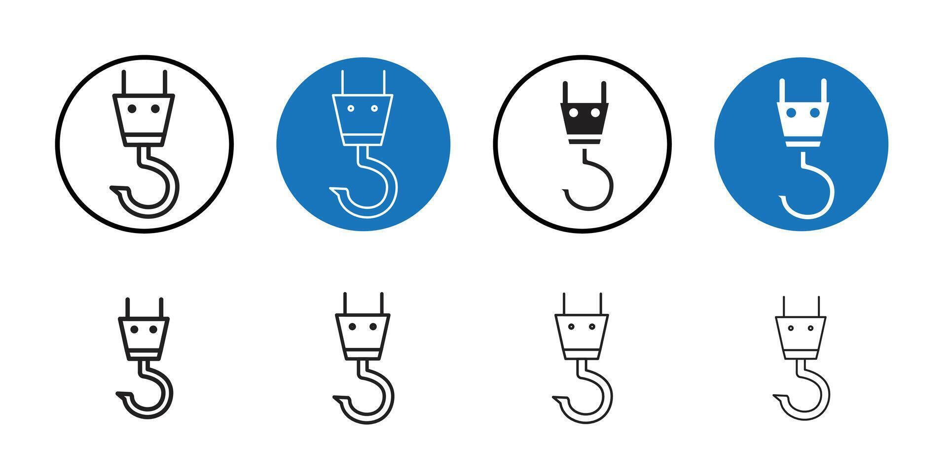 Winch hook icon Thin line art collection vector