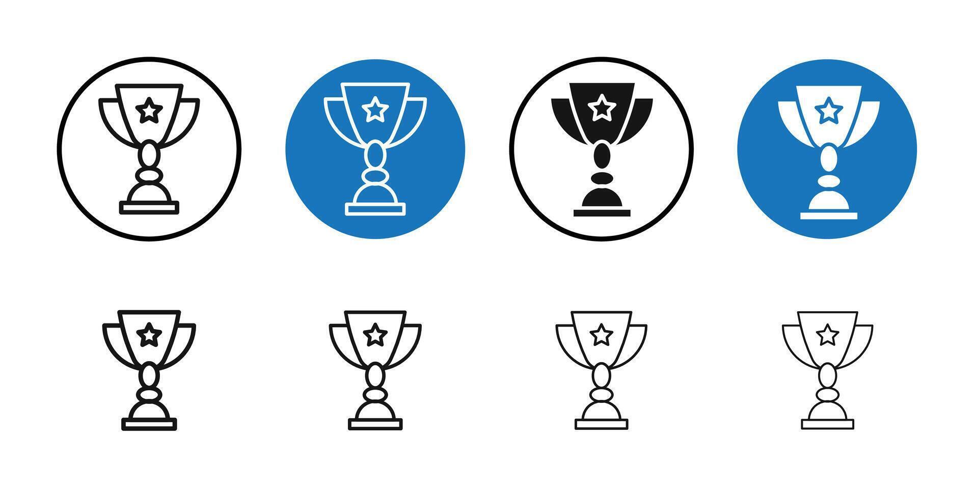 Trophy icon Thin line art collection vector