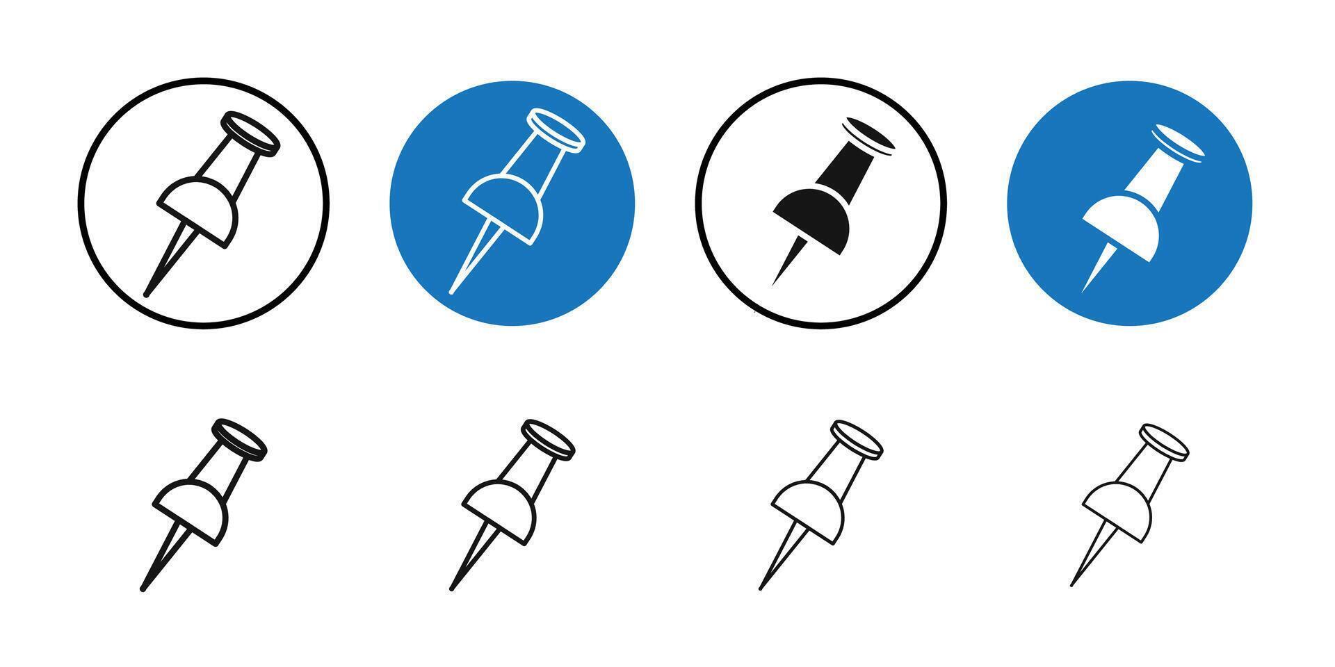 Thumbtack icon Thin line art collection vector