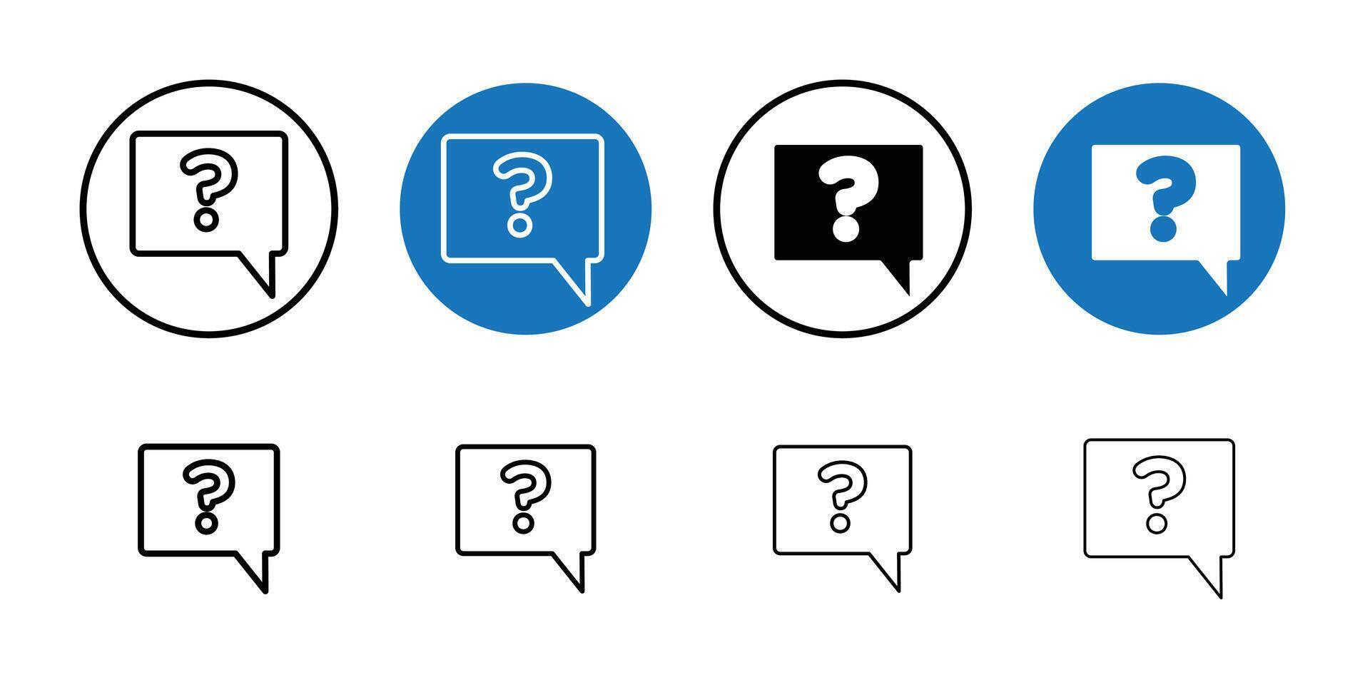 Question icon Thin line art collection vector