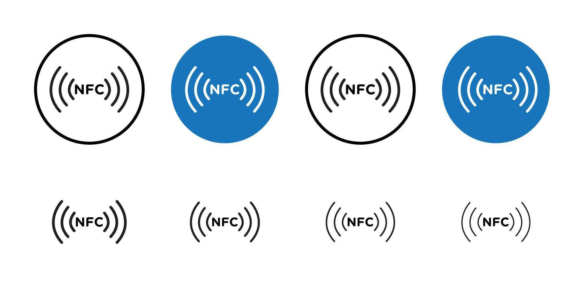 NFC icon Thin line art collection vector