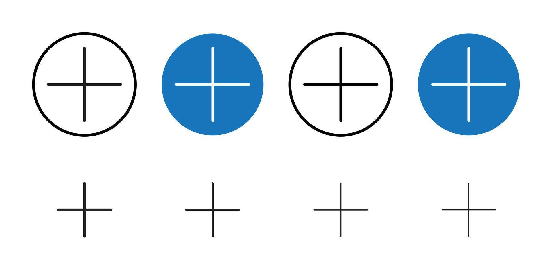 Plus icon Thin line art collection vector