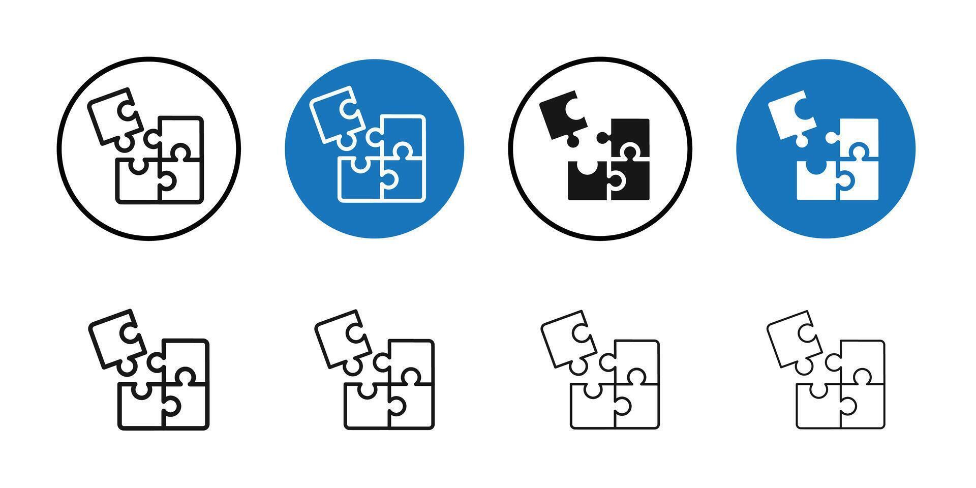 Puzzle icon Thin line art collection vector