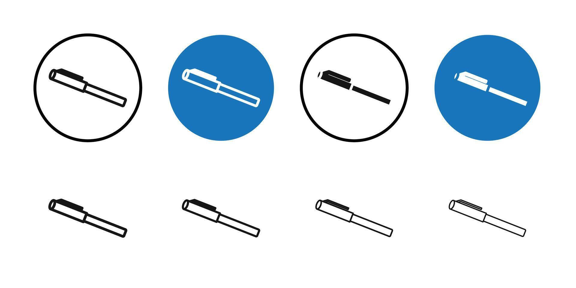 Pen icon Thin line art collection vector