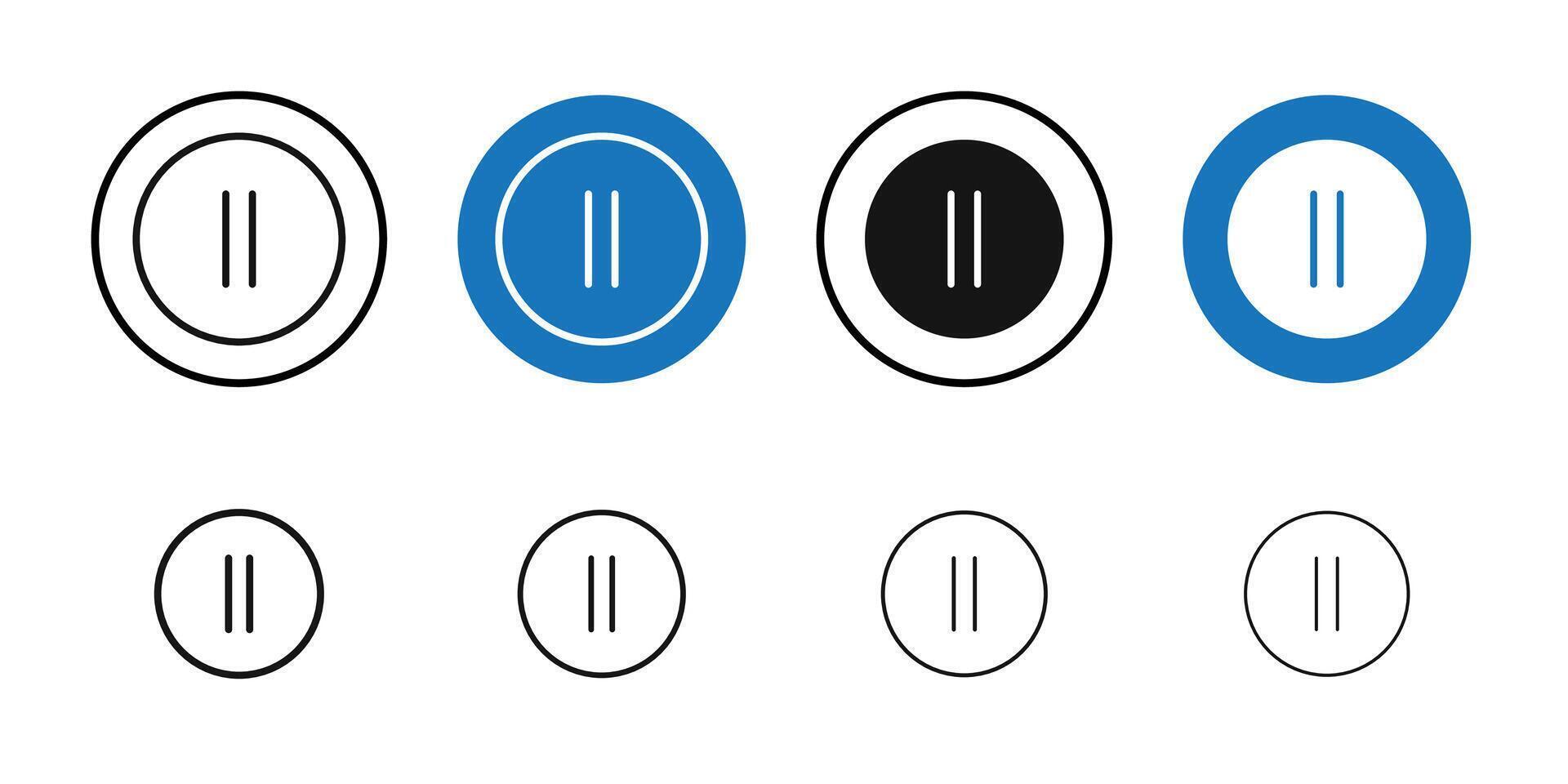 Pause icon Thin line art collection vector