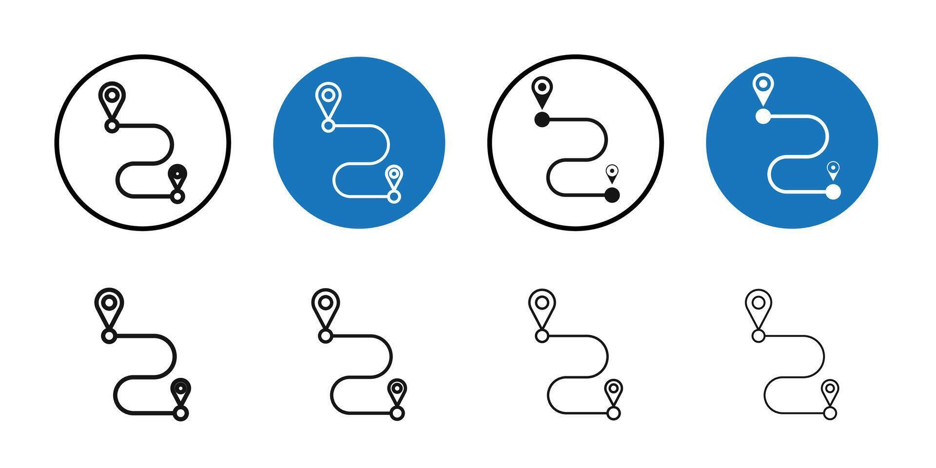Route Icon Thin line art collection vector