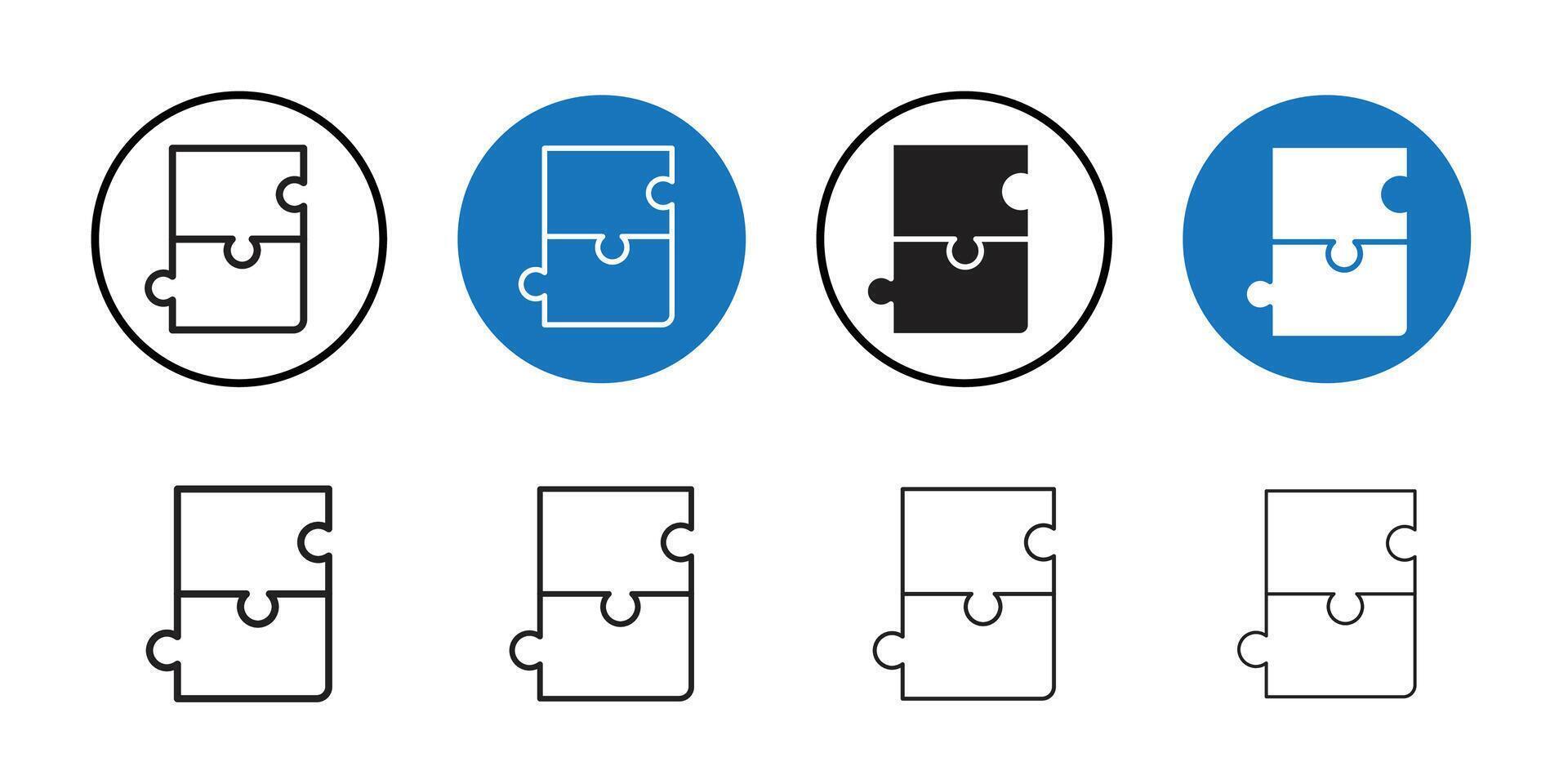 Puzzle icon Thin line art collection vector