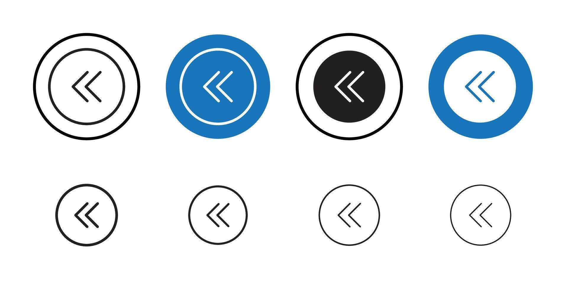 Previous icon Thin line art collection vector
