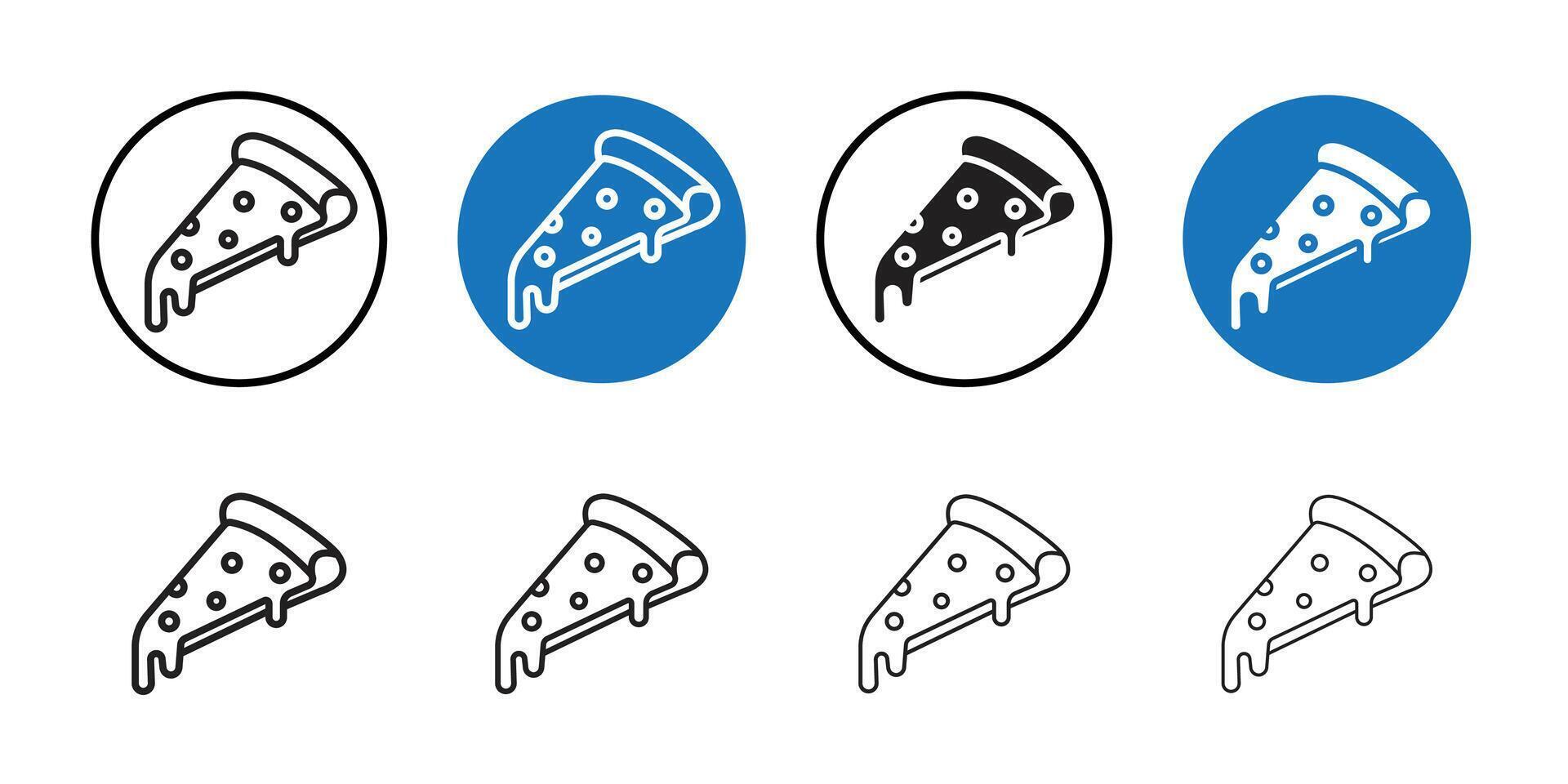 Pizza slice icon Thin line art collection vector
