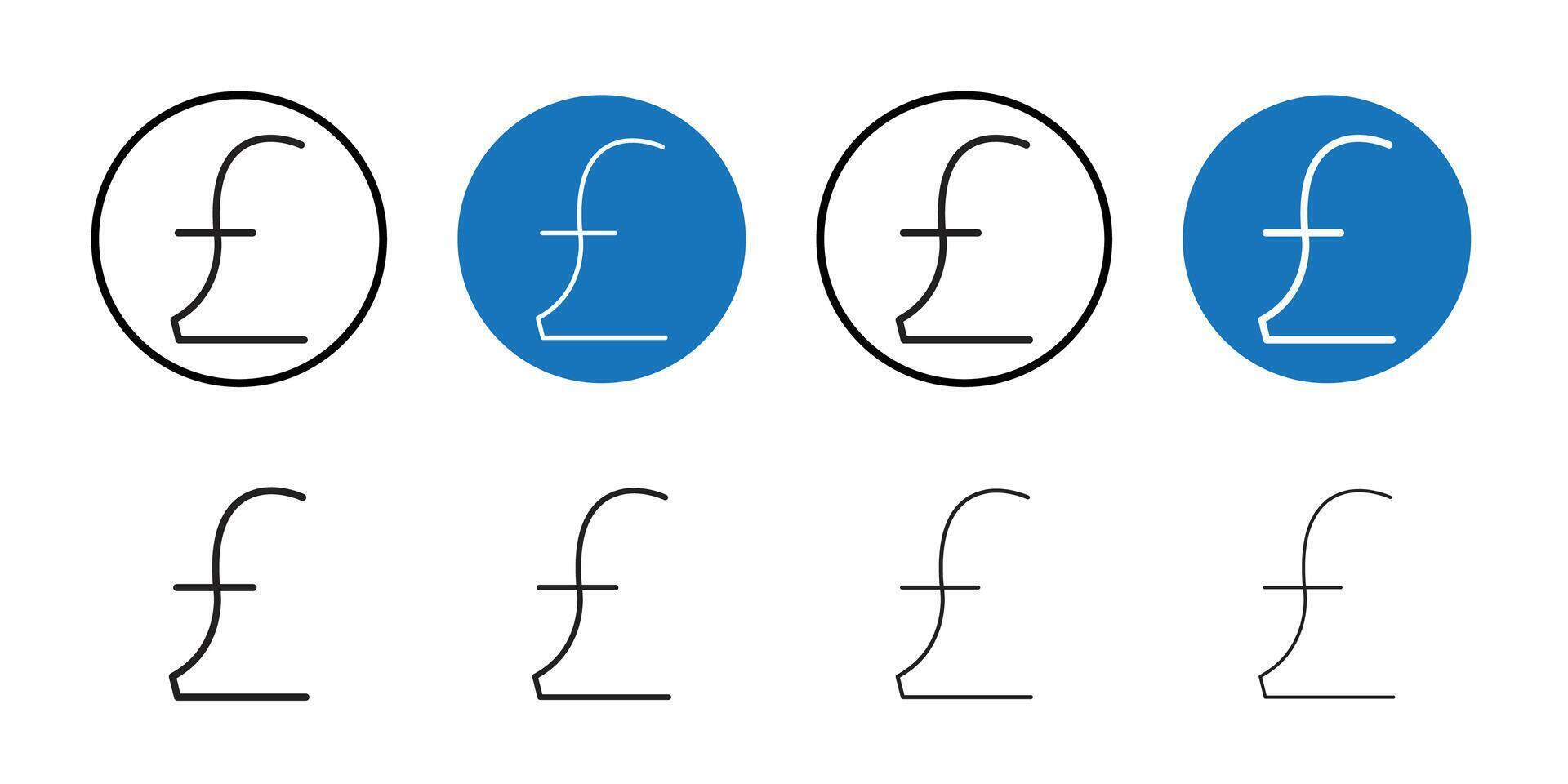 Pound Icon Thin line art collection vector