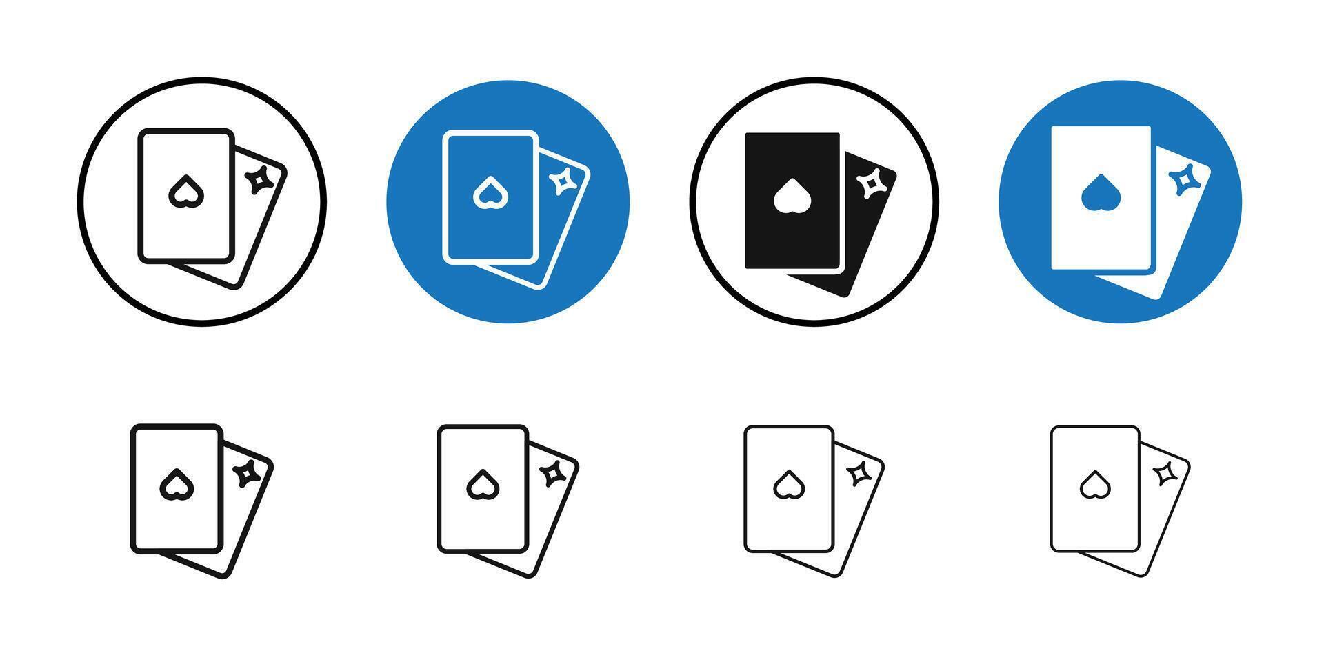 Playing cards icon Thin line art collection vector