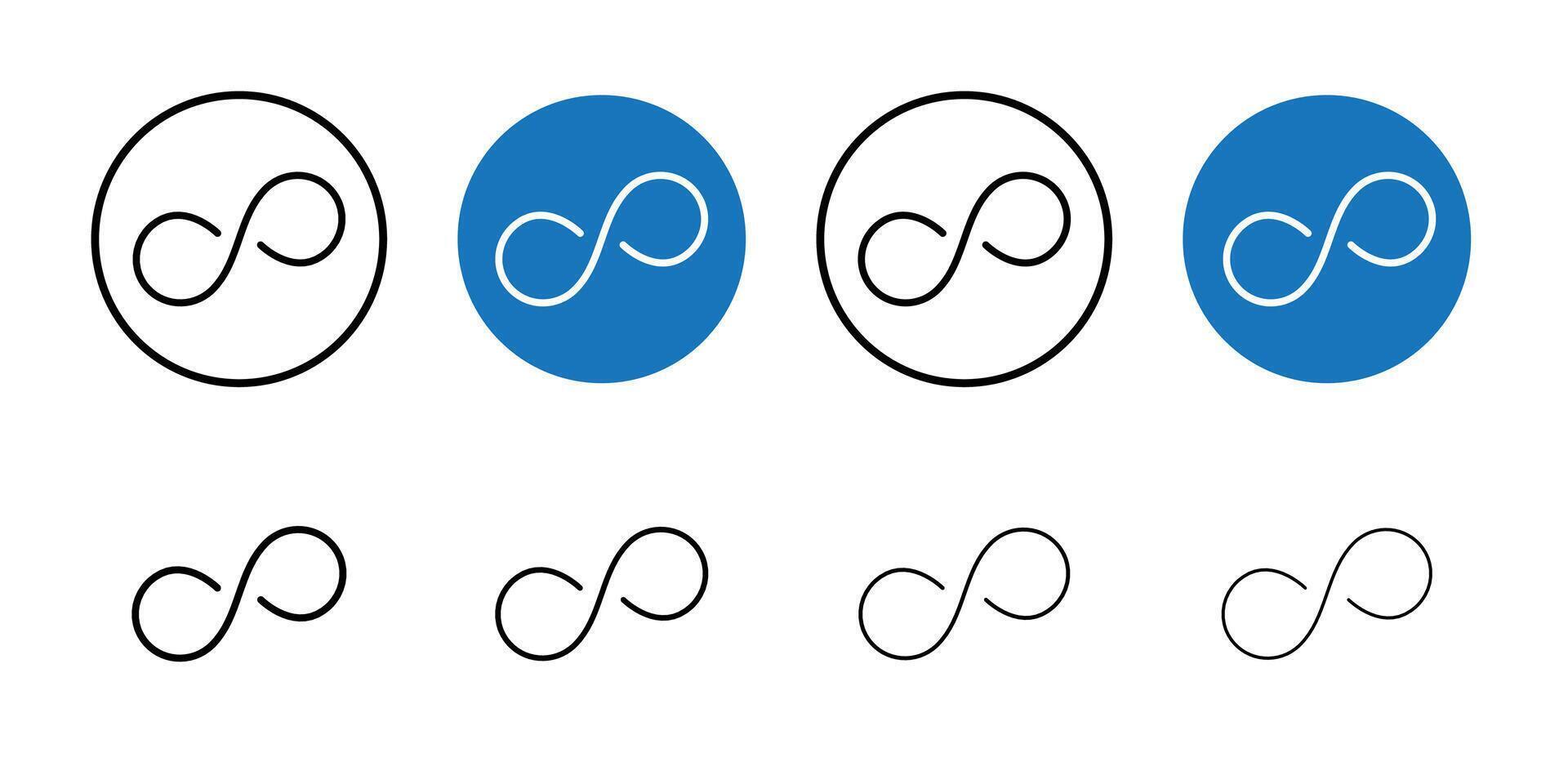Infinite icon Thin line art collection vector