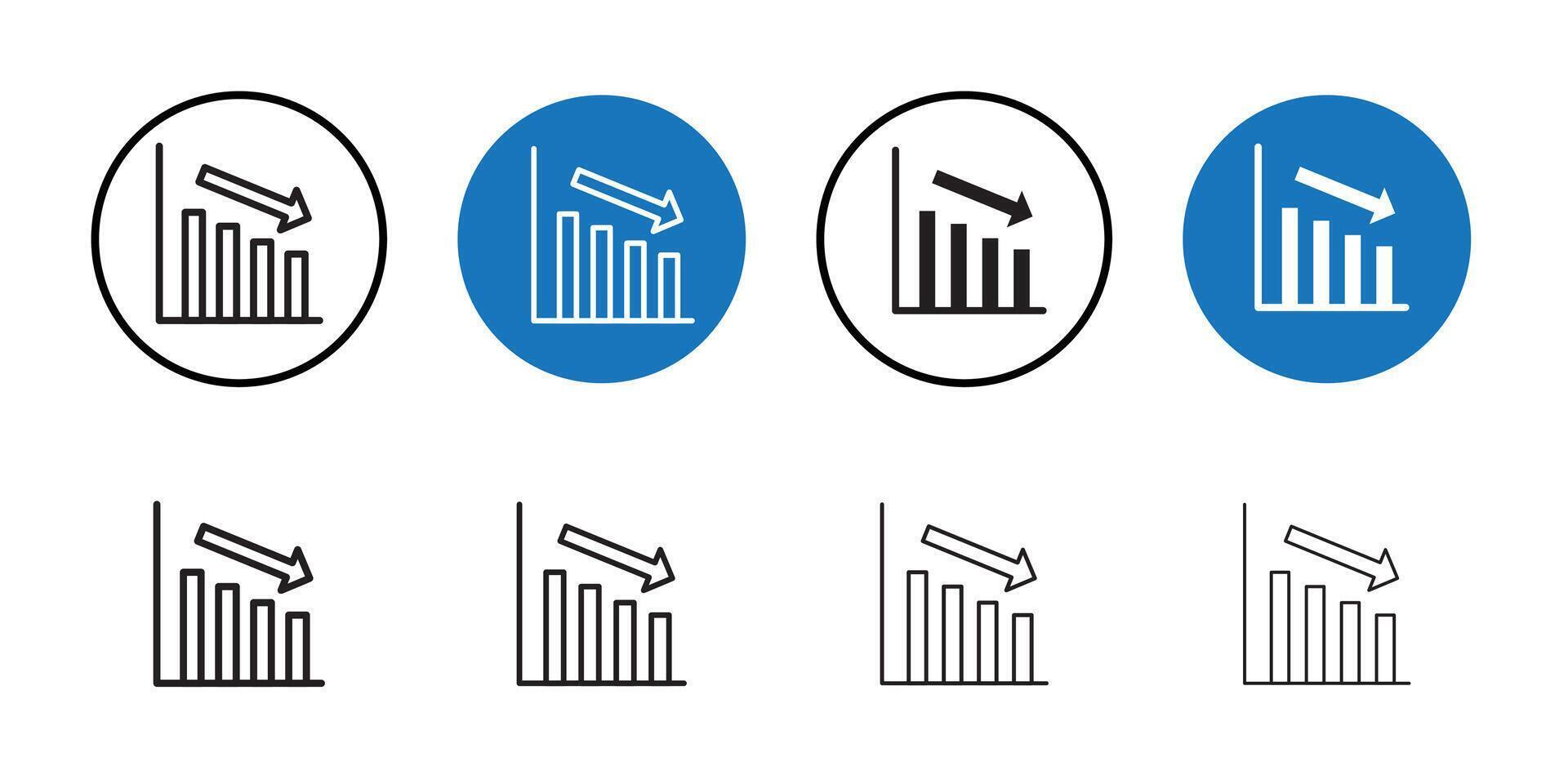 Reduction chart icon Thin line art collection vector