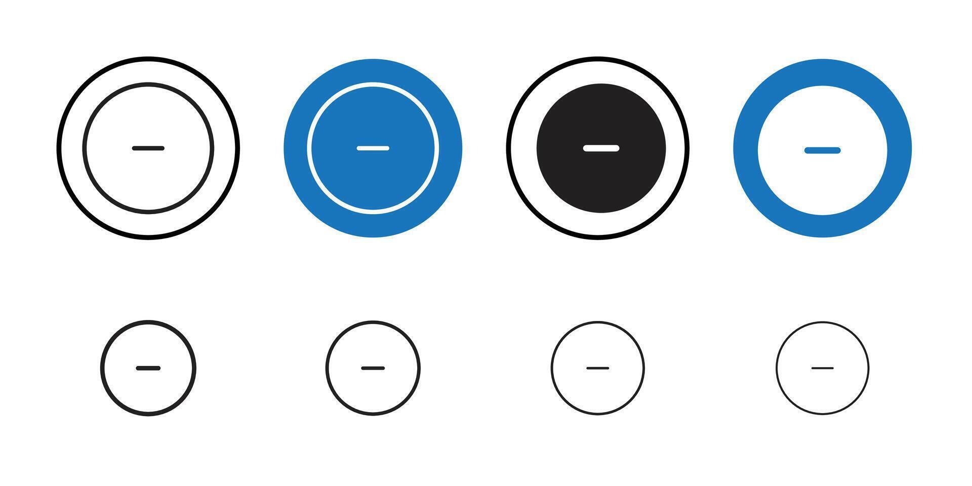 Minus Icon Thin line art collection vector
