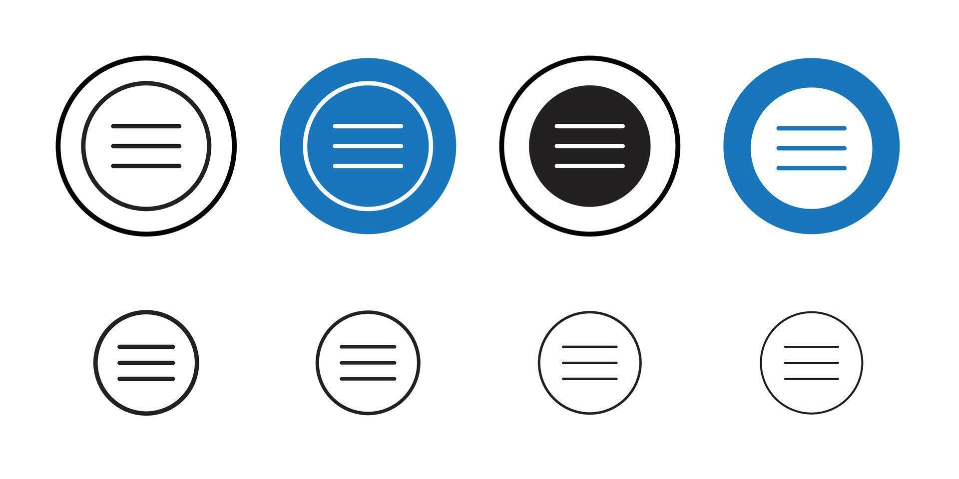 Menu icon Thin line art collection vector