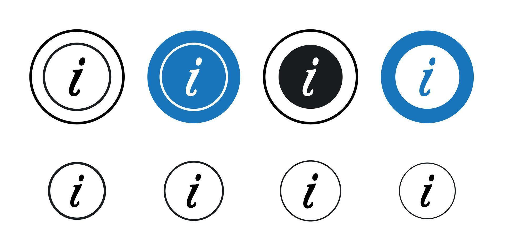 Info icon Thin line art collection vector