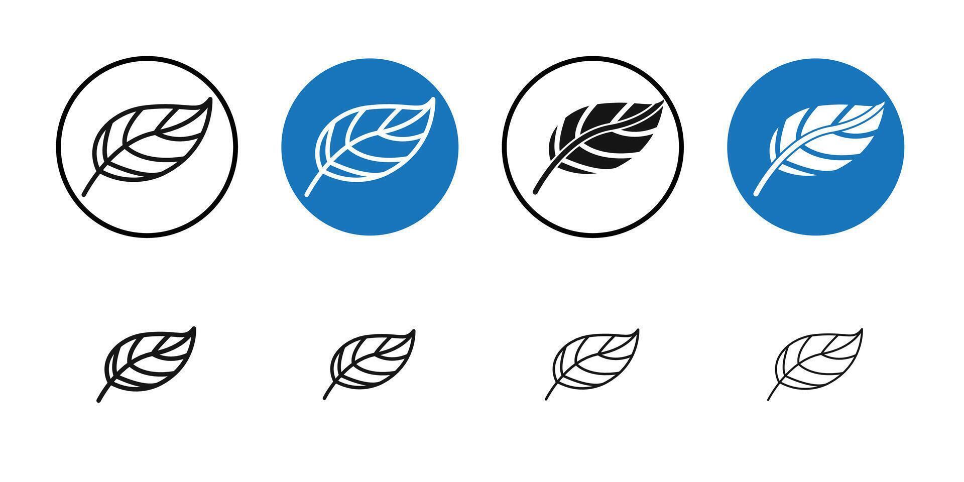Leaf icon Thin line art collection vector