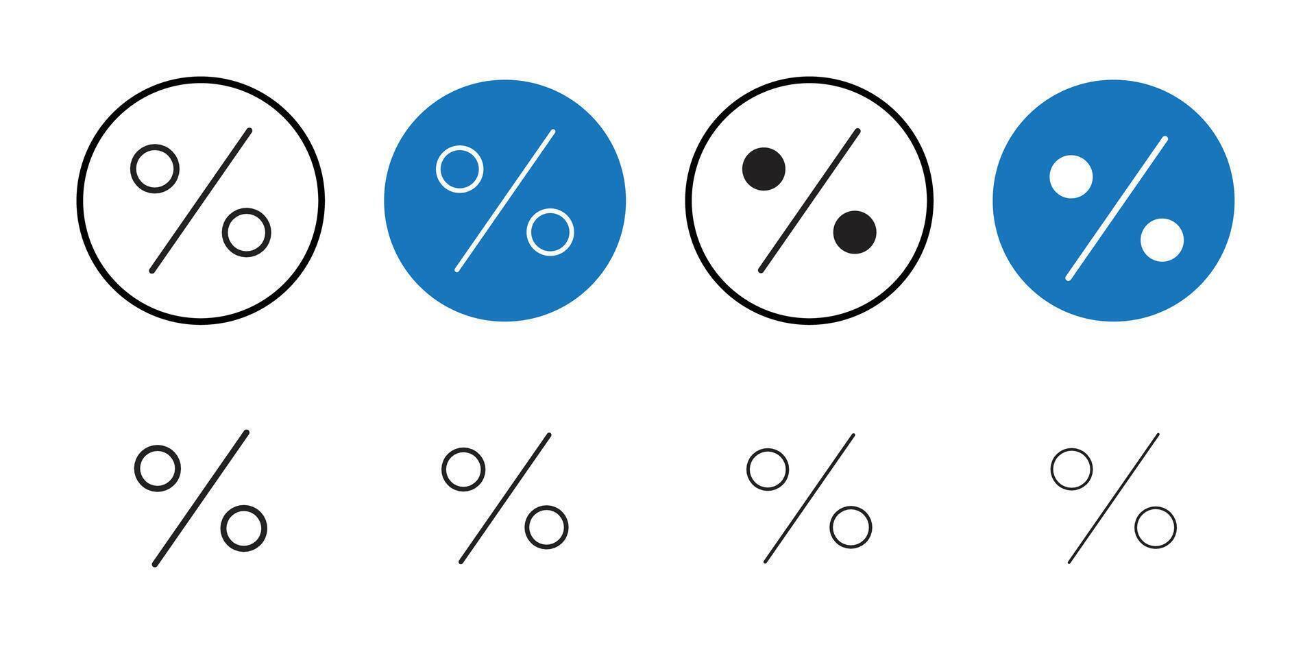 Percentage Icon Thin line art collection vector