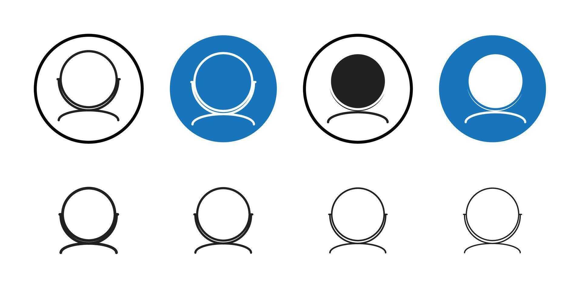 Makeup mirror icon Thin line art collection vector