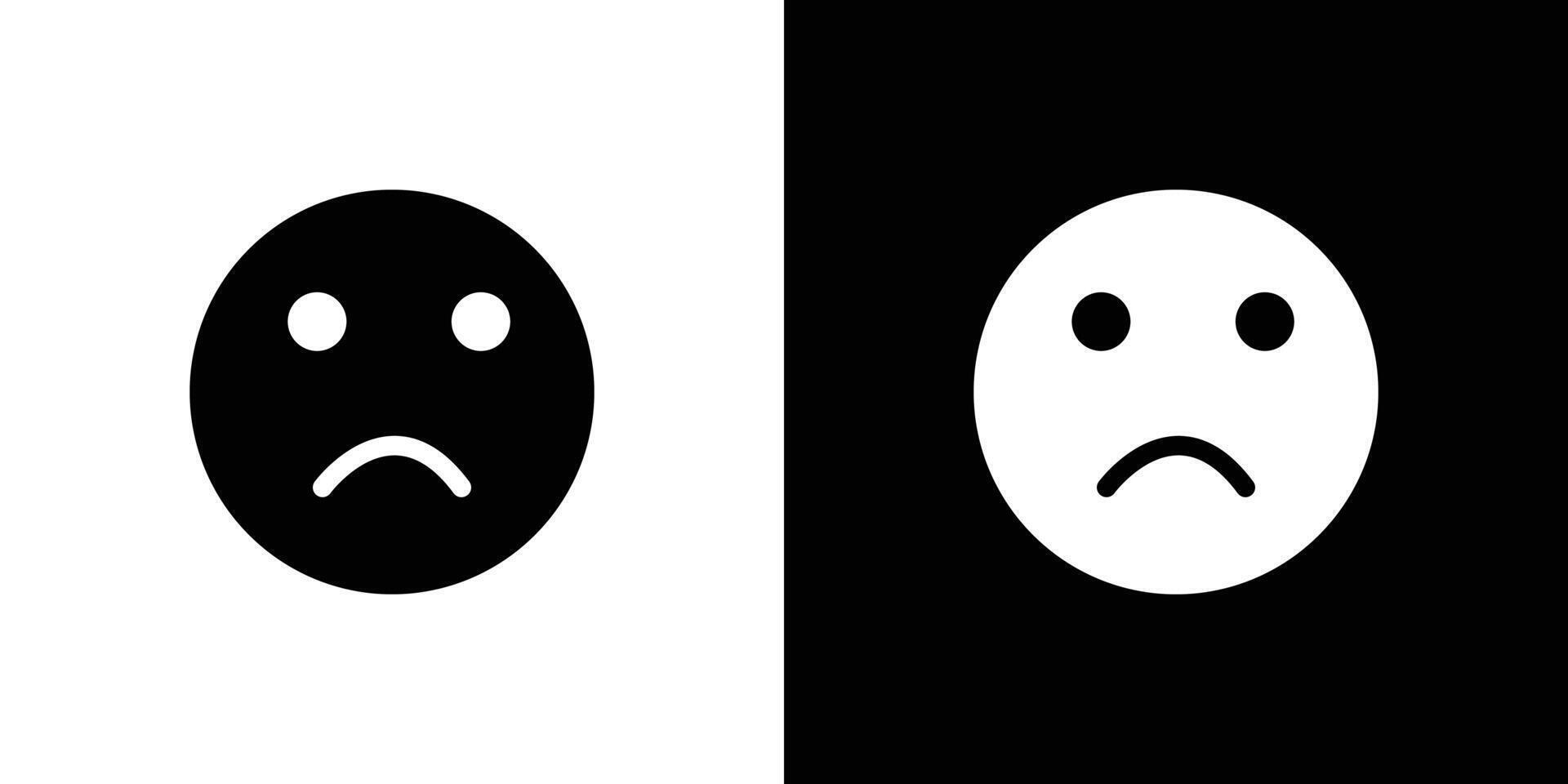 sad icon Flat art illustration in outline vector