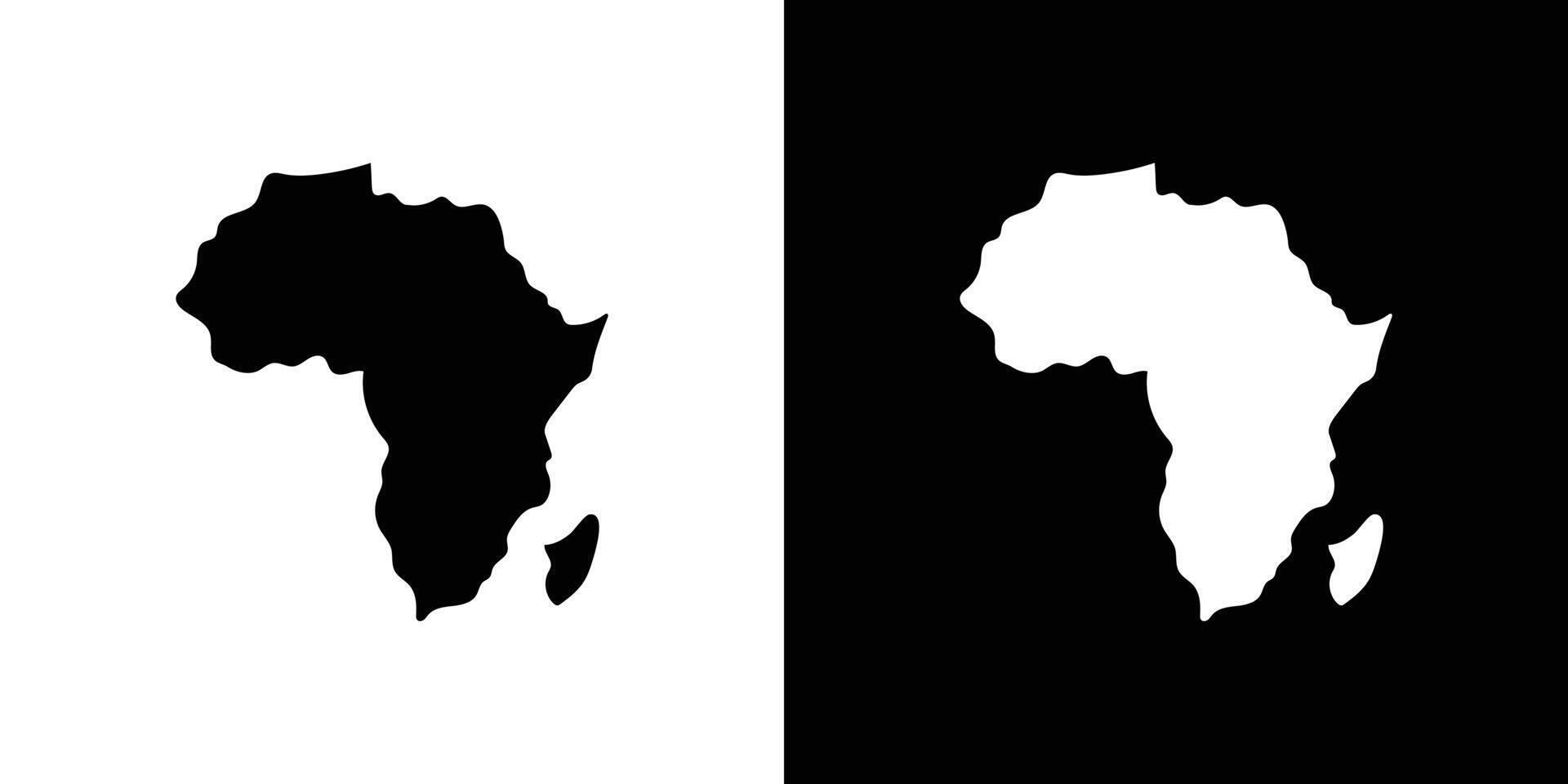 africa map icon Flat art illustration in outline vector