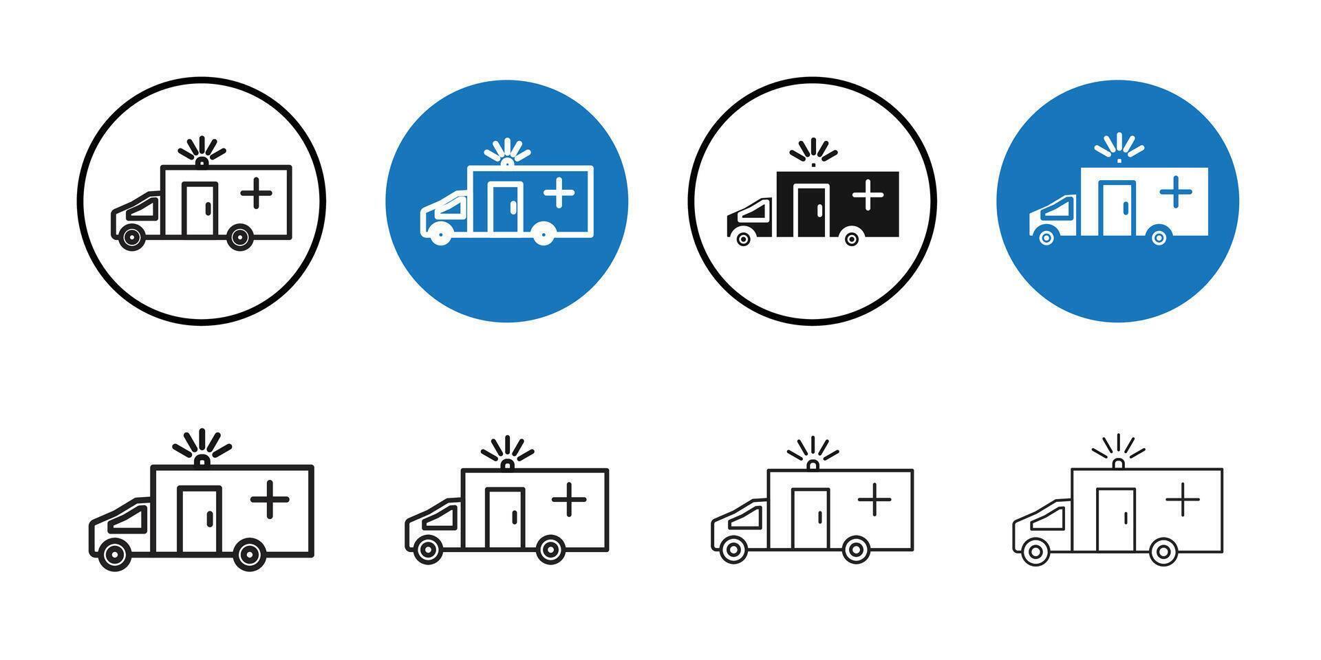 Ambulance icon Thin line art collection vector